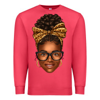 Cardinal afro woman messy bun Premium Sweatshirt - texasbilliewilder