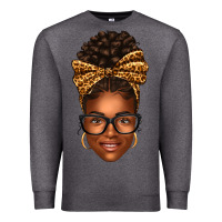Charcoal Heather afro woman messy bun Premium Sweatshirt - texasbilliewilder