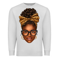 Dove Grey afro woman messy bun Premium Sweatshirt - texasbilliewilder