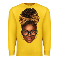 Lemon afro woman messy bun Premium Sweatshirt - texasbilliewilder