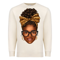 Afro Woman Messy Bun Premium Sweatshirt | Teevron