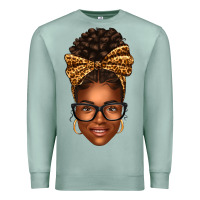 Seafoam afro woman messy bun Premium Sweatshirt - texasbilliewilder