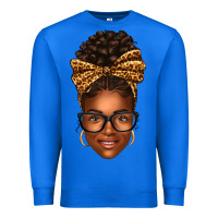 True Royal afro woman messy bun Premium Sweatshirt - texasbilliewilder