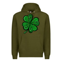 Army Green St. Patrick's Day Shamrock Premium Hoodie - Jasminsmagicworld