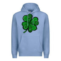 Colony Blue St. Patrick's Day Shamrock Premium Hoodie - Jasminsmagicworld