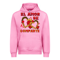 Fuchsia Pink el amor se comparte with churros Urban Hoodie - AdoDesignShop