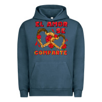 Pigment Midnight Navy el amor se comparte with churros Urban Hoodie - AdoDesignShop