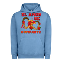 Pigment Pebble Blue el amor se comparte with churros Urban Hoodie - AdoDesignShop