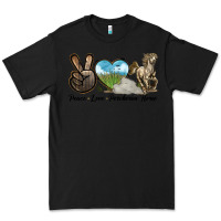 Black Peace Love Percheron Horse Premium Tee - LillyAllenDesigns