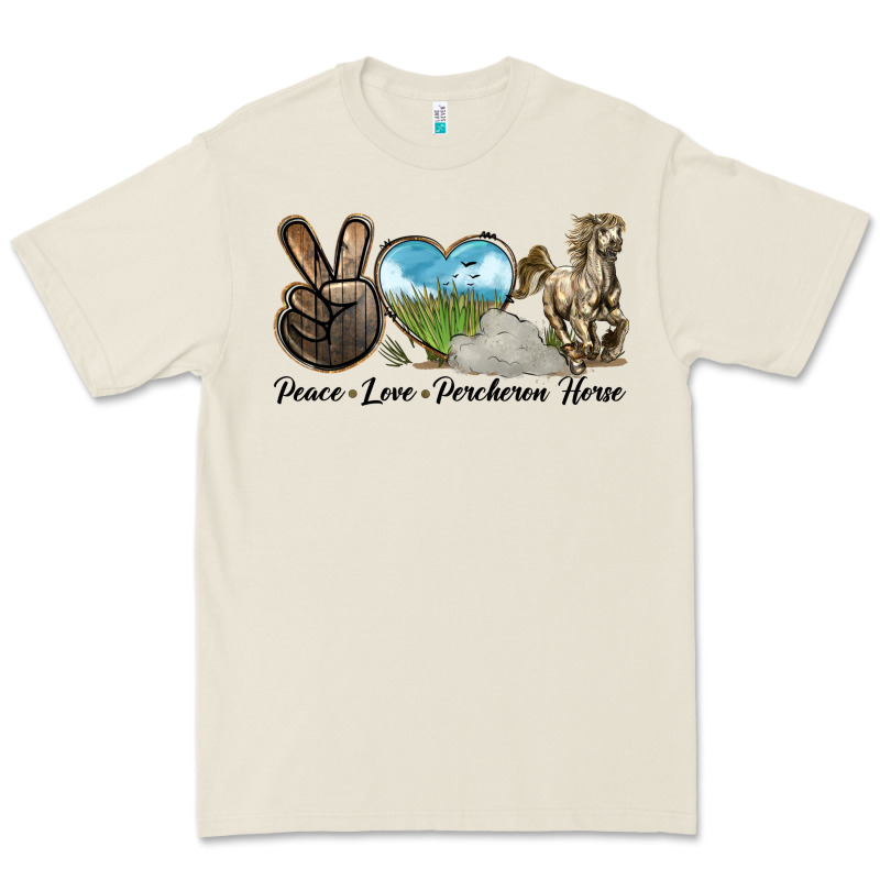 Peace Love Percheron Horse Premium Tee by LillyAllenDesigns | Teevron