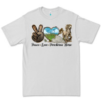 Dove Grey Peace Love Percheron Horse Premium Tee - LillyAllenDesigns