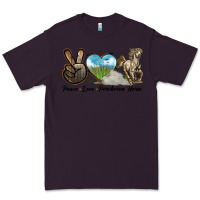 Plum Peace Love Percheron Horse Premium Tee - LillyAllenDesigns