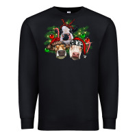 Black christmas cows with tree Premium Sweatshirt - RanaPortraitStore