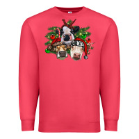 Cardinal christmas cows with tree Premium Sweatshirt - RanaPortraitStore
