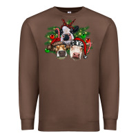 Chestnut christmas cows with tree Premium Sweatshirt - RanaPortraitStore