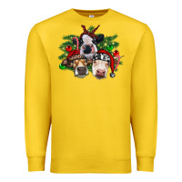 Lemon christmas cows with tree Premium Sweatshirt - RanaPortraitStore
