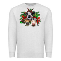Oatmeal Heather christmas cows with tree Premium Sweatshirt - RanaPortraitStore