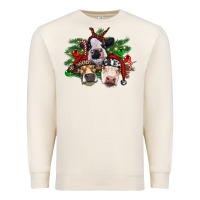 Sandshell christmas cows with tree Premium Sweatshirt - RanaPortraitStore