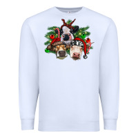 White christmas cows with tree Premium Sweatshirt - RanaPortraitStore
