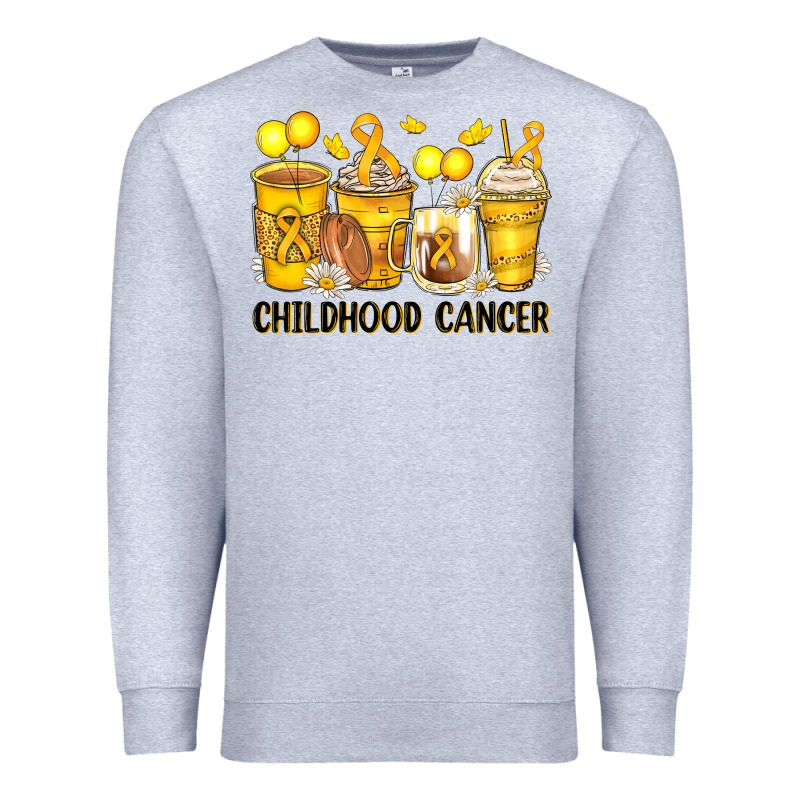 Childhood Cancer Coffee Cups Premium Sweatshirt by Zillion Design Studio | Teevron