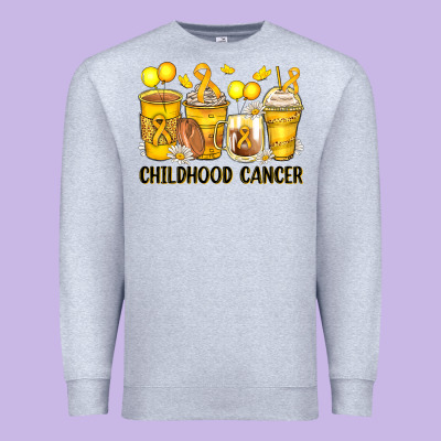 Childhood Cancer Coffee Cups Premium Sweatshirt Designed By Zillion Design Studio