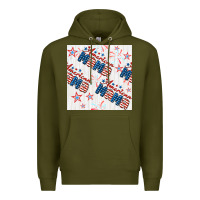 Army Green american mama seamless pattern Premium Hoodie - BundleAndBundleShop