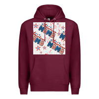 Burgundy american mama seamless pattern Premium Hoodie - BundleAndBundleShop