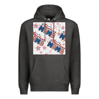 Charcoal Heather american mama seamless pattern Premium Hoodie - BundleAndBundleShop