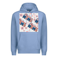 Colony Blue american mama seamless pattern Premium Hoodie - BundleAndBundleShop