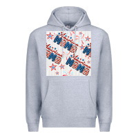 Heather Grey american mama seamless pattern Premium Hoodie - BundleAndBundleShop