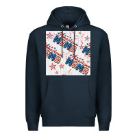 Navy american mama seamless pattern Premium Hoodie - BundleAndBundleShop