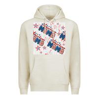 Oatmeal Heather american mama seamless pattern Premium Hoodie - BundleAndBundleShop