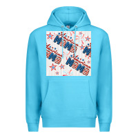 Ocean Blue american mama seamless pattern Premium Hoodie - BundleAndBundleShop