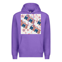 Purple american mama seamless pattern Premium Hoodie - BundleAndBundleShop