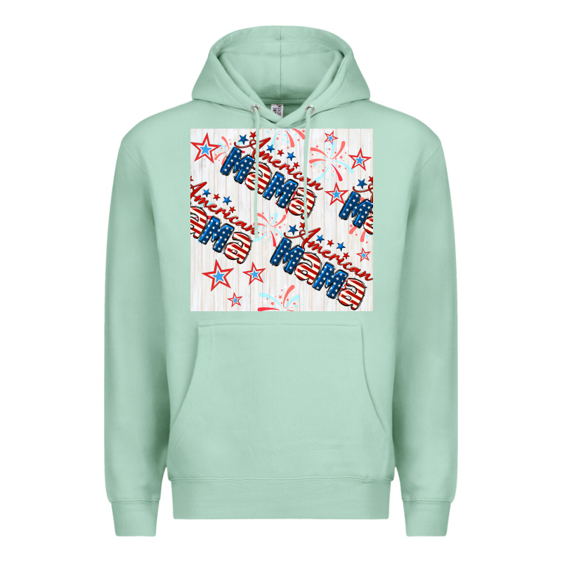 American Mama Seamless Pattern Premium Hoodie by BundleAndBundleShop | Teevron
