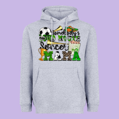 Somebody's Loud Mouth Soccer Mama Heavyweight Hoodie Designed By Zillion Design Studio
