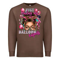 Chestnut just minding my balloon business messy bun Premium Sweatshirt - texasbilliewilder