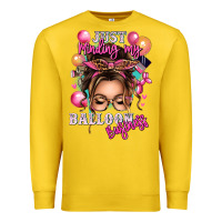 Lemon just minding my balloon business messy bun Premium Sweatshirt - texasbilliewilder