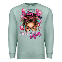 Just Minding My Balloon Business Messy Bun Premium Sweatshirt | Teevron