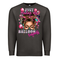 Smoke just minding my balloon business messy bun Premium Sweatshirt - texasbilliewilder