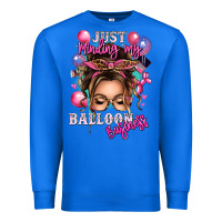 True Royal just minding my balloon business messy bun Premium Sweatshirt - texasbilliewilder