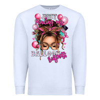 White just minding my balloon business messy bun Premium Sweatshirt - texasbilliewilder