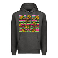 Charcoal Heather sunflower cactus Premium Hoodie - JahusDesignShop