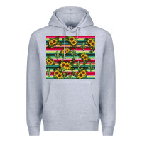Heather Grey sunflower cactus Premium Hoodie - JahusDesignShop