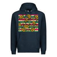 Navy sunflower cactus Premium Hoodie - JahusDesignShop