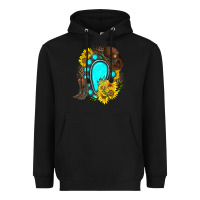 Black western turquoise gemstone Heavyweight Hoodie - Zillion Design Studio