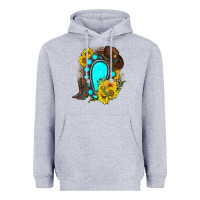Heather Grey western turquoise gemstone Heavyweight Hoodie - Zillion Design Studio