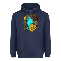 Navy western turquoise gemstone Heavyweight Hoodie - Zillion Design Studio