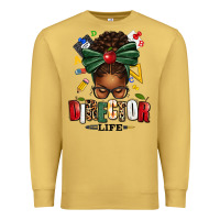 Antique Gold director life afro messy bun Premium Sweatshirt - texasbilliewilder