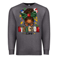 Charcoal Heather director life afro messy bun Premium Sweatshirt - texasbilliewilder